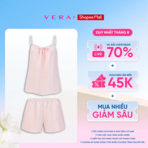 Bộ short Misaki cotton nhăn trơn hai dây - M1117