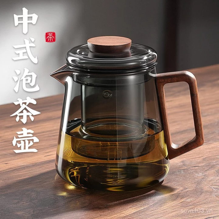 Ấm trà thủy tinh Borosilicate cao Ấm trà dung tích lớn Ấm trà chịu nhiệt độ cao Ấm đun nước Bộ lọc gia đình Ấm đun nước đơn Tách nước trà