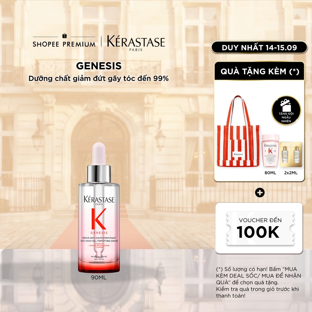 Serum dành cho da đầu giúp giảm gãy rụng và đứt gãy tóc đến 84% sau 6 tuần - Kérastase Genesis 90ml