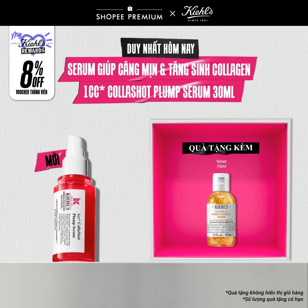 Serum giúp da căng mịn & tăng sinh collagen Kiehl’s 1cc CollaShot Plump Serum 30ml
