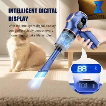 Máy hút bụi ô tô LINHU, Màn hình LCD hút cao 120W Máy hút bụi không dây, Công suất cao 4500Pa Hút mạnh Sử dụng kép Máy hút bụi cầm tay Sử dụng trong gia đình