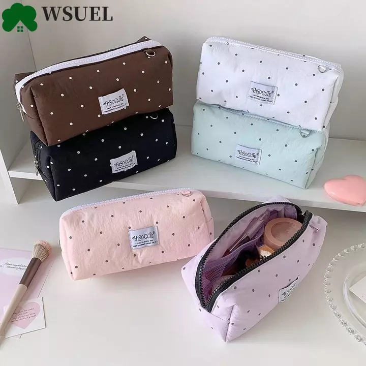 Hộp đựng bút chì WSUEL Y2k Dots, Túi đựng bút chì để bàn Túi đựng bút phong cách Hàn Quốc, Túi đựng mỹ phẩm Văn phòng phẩm Túi đựng văn phòng phẩm bằng vải dung tích lớn đơn giản Giá đỡ văn phòng phẩm