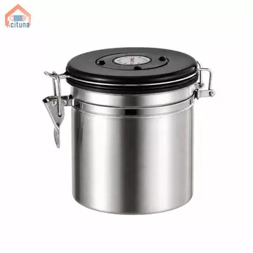 Bình đựng thực phẩm khô Bình đựng thực phẩm bằng thép không gỉ chống gỉ Hộp đựng thực phẩm Hộp đựng cà phê có trình theo dõi ngày hiện đại