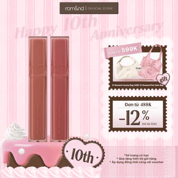 [Rom&nd] Combo 2 son tint bóng căng mọng Romand Dewyful Water Tint