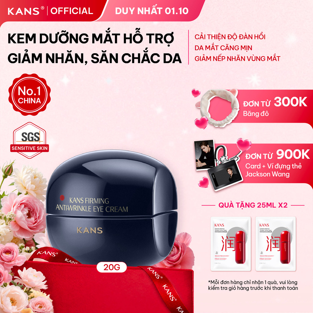 KANS Kem Mắt Chống Lão Hóa 20g Giúp Giảm Nếp Nhăn Đuôi Mắt, Săn Chắc Da, Tăng Độ Đàn Hồi Với Peptide Kép