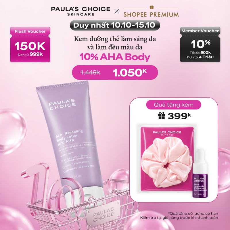 Kem dưỡng thể làm sáng da và làm đều màu da Paula's Choice Skin Revealing Body Lotion 10% AHA 210ml 5900