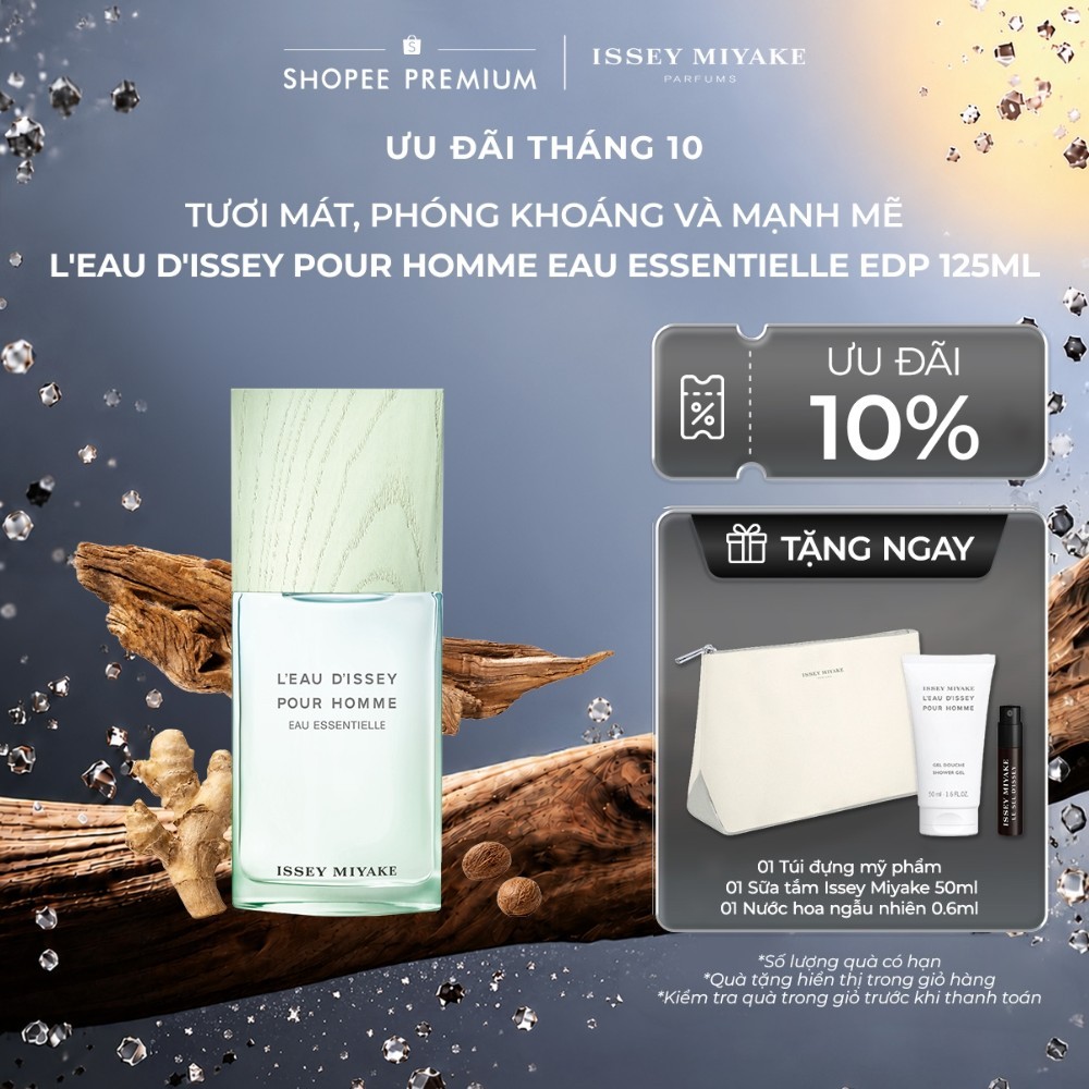 Nước hoa nam Issey Miyake L'Eau d'Issey Pour Homme Eau Essentielle Eau de Parfum 125ml