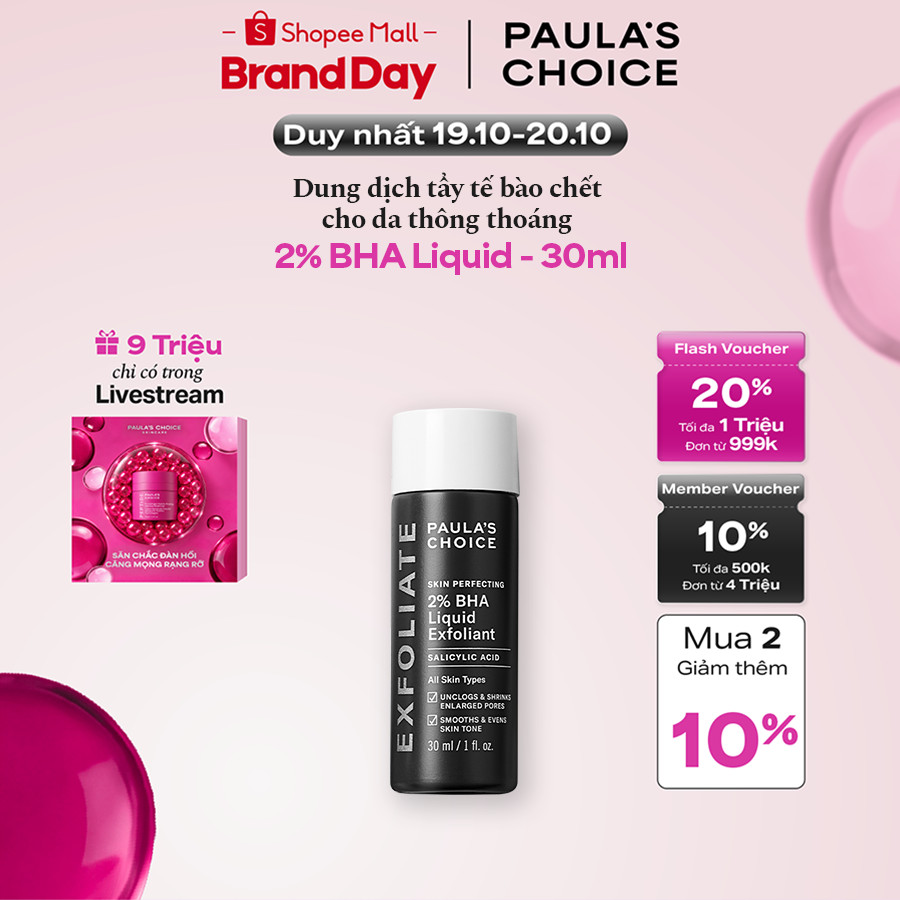 Dung dịch loại bỏ tế bào chết giảm mụn Paula's Choice Skin Perfecting 2% BHA Liquid Exfoliant 30ml 2016