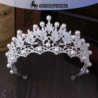 Onetimingfine 2019 Thời Trang Mới Cưới Pha Lê Ngọc Trai Vương Miện Kim Cương Giả Tiara Cô Dâu Băng Đô Quấn Tóc VN