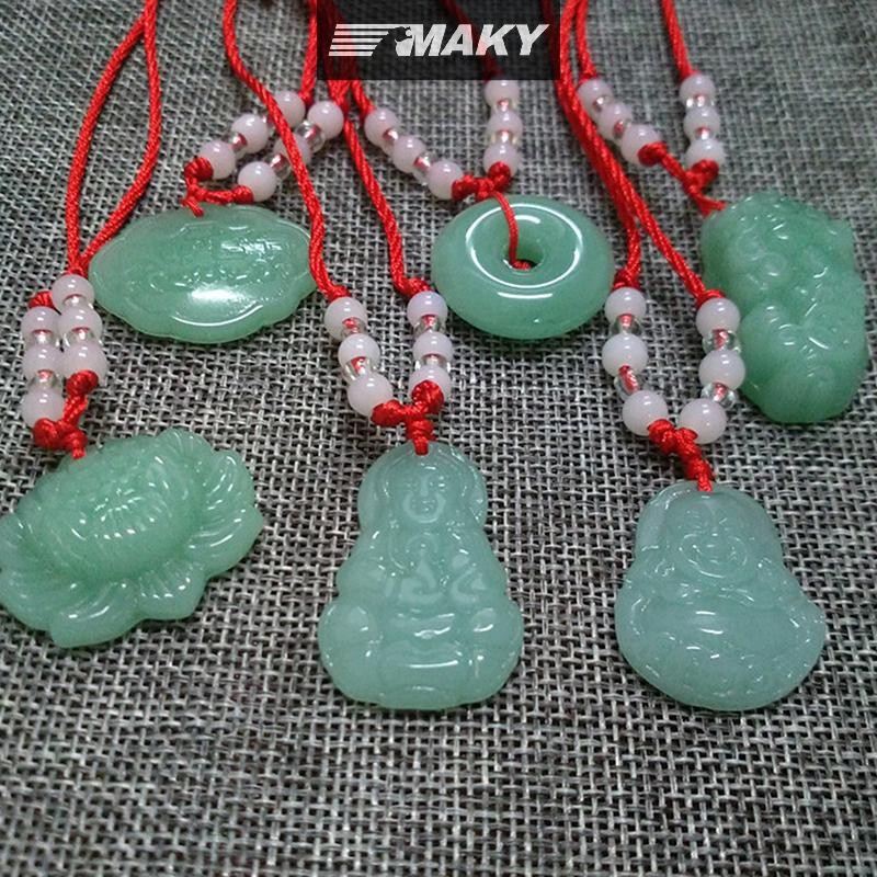 Newwellknownepic Phật Giáo Trắng Ngọc Tay Dệt Mặt Dây Chuyền Vòng Cổ Sen Quan Âm Phật Tuổi Thọ Cao Khóa Mặt Dây Chuyền Vòng Cổ May Mắn VN
