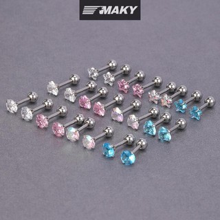 Newwellknownepic 1 Cặp Bông Tai Thép Không Gỉ Pha Lê Zircon Xoắn Sụn Cho Nữ Dự Tiệc Tối Giản