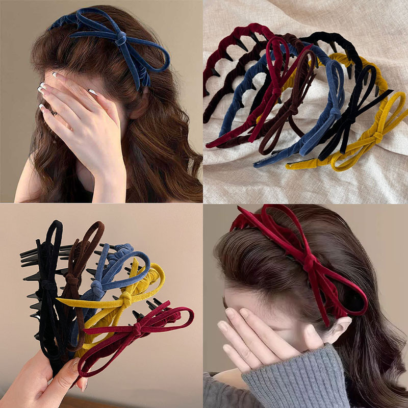 Vòng Tóc Gợn Sóng Nhung Chống Trượt Phong Cách Mới