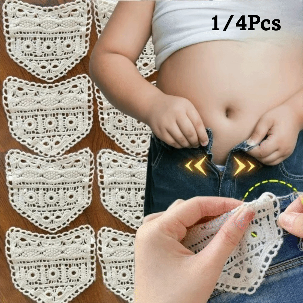 BORAGETE 1 / Chiếc Quần Jean Thắt Lưng Mở Rộng, Bông Bà Bầu Eo Kéo Dài, Điều Chỉnh Rỗng Ren Phụ Kiện May Mặc Trang Phục DIY Dụng Cụ May Vá