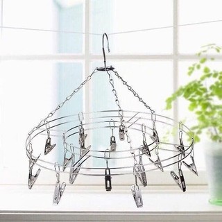 [Móc dù] Móc dù, móc trùm tròn 20 kẹp treo quần áo, tất vớ, đồ lót, chất liệu inox siêu bền, tiện dụng