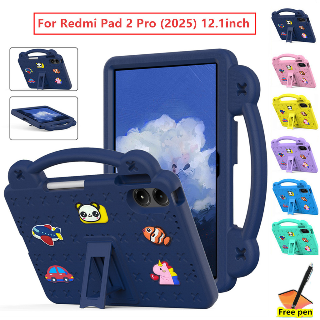 Ốp Lưng Tương Thích Cho Redmi Pad 2 Pro 2025 12.1inch Vỏ Chất Liệu Bọt EVA Máy Tính Bảng Trẻ Em An Toàn Trẻ Em Chống Sốc Vỏ Bảo Vệ