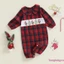 Bé Giáng Sinh Kẻ Sọc Áo Liền Quần Cây Chó Thêu Cổ Búp Bê Dài Tay Jumpsuit