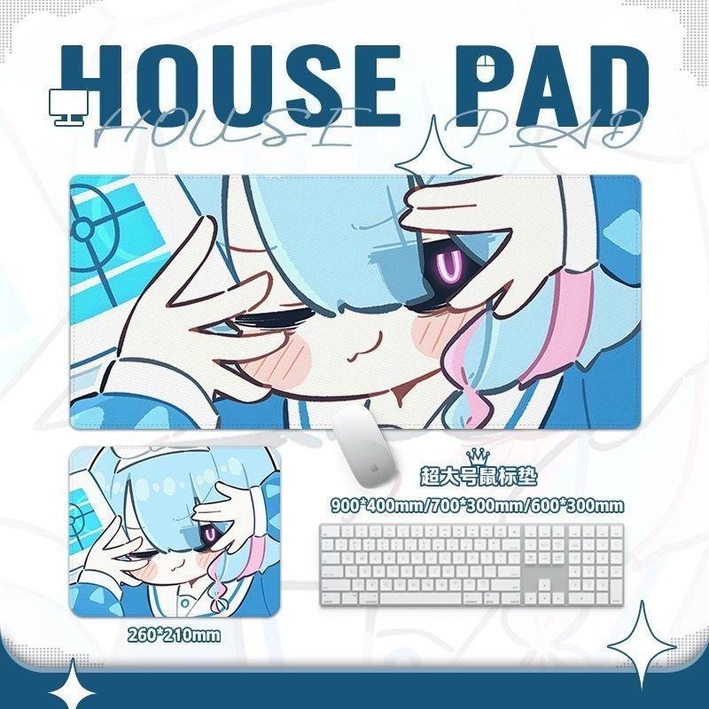 Tấm lót chuột Chibi Blue Archive - Thảm để bàn phiên bản Arona & Plana Q, Đế chống trượt dày 3mm