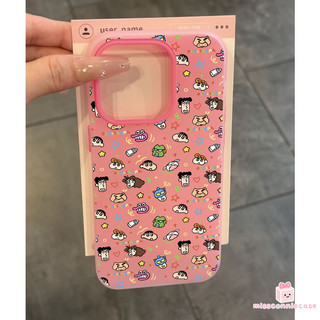 Ốp Lưng Cho IPhone 13 11 14 12 17 15 16 Pro Max Air 7Plus 15 6 7 16 14 6s Plus X XS XR Max Hoạt Hình Thời Trang Dễ Thương Crayon Shin-chan Mới 2 Trong 1 Bìa Mềm