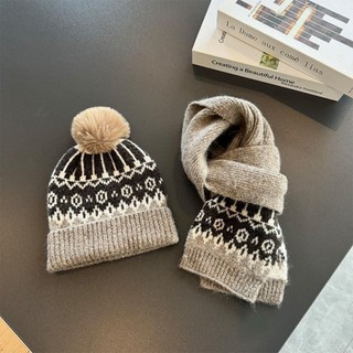 Bộ mũ khăn quàng cổ ASDFGER, Mũ chui đầu ấm áp Pompom, Máy giữ ấm cổ dệt kim chống gió cho trượt tuyết đi xe đạp ngoài trời
