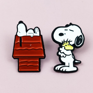 2 Cái / bộ Hoạt Hình Snoopy Thổ Cẩm Học Sinh Dễ Thương Schoolbag Trang Trí Pin Hợp Kim Huy Hiệu Trẻ Em Giáng Sinh