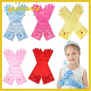 GUSTAVA Full Ngón Găng Tay Nơ Công Chúa Khiêu Vũ Hiệu Suất Trẻ Em Mặc Satin Sequins Váy Công Chúa Phụ Kiện