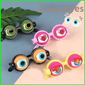 HT3 Kính Mắt Điên Cho Trẻ Em Sáng Tạo Wacky Mắt Đồ Chơi Kính Mới Lạ Wink Mắt Kính TH3