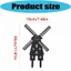 Top Garden Stake Mảng bám kim loại Mill Shape Accent Black Yard với hai mũi nhọn và kích thước 30cm cho phần hoa Bãi cỏ Se