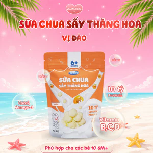 Sữa Chua Sấy Khô YoBite Kids 20Gr Vị Đào - Bổ Sung 10 Tỷ Lợi Khuẩn Probiotics - Hỗ Trợ Ăn Dặm Cho Bé