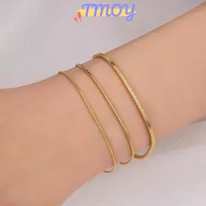 TMOY Đơn Giản Nam Thép Không Gỉ Vuông Xương Rắn Dây Xích Vòng Tay Hip-Hop Trang Sức Hợp Thời Trang Dự Tiệc Phụ Kiện Vòng Tay Cho Nữ TMOY