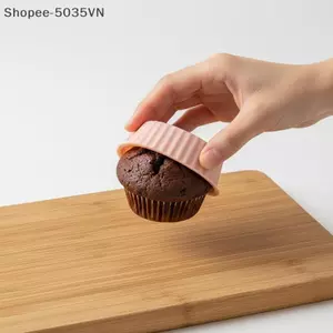 {AKIN} Nướng món ngon với 10 chiếc Cốc Muffin silicon hình bầu dục không gỉ có thể tái sử dụng cho người hâm mộ nướng bánh {a}