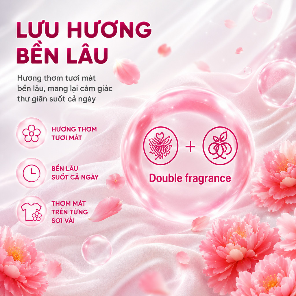 Nước Giặt Thơm Lâu Đậm Đặc Nước Giặt Xả Lưu Hương 96h Giặt Sạch Bền Màu