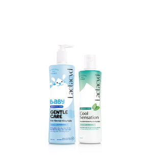Bộ 1 Chai DDVS Phụ Nữ Lactacyd Cool Sensation 250ml + 1 Sữa Tắm Gội Trẻ Em Gentle Care 500ml