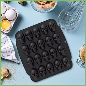 Khuôn Đầu Lâu Để Nướng Halloween Sôcôla Bánh Ngọt Món Tráng Miệng Khuôn Bánh Thạch Đầu Lâu Khuôn Socola Cho Cafe gelhvn