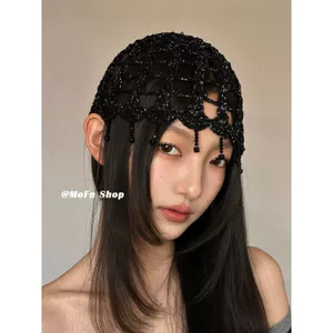 Mofan Handmade Rỗng Mũ Nữ Tua Rua Thời Trang Đính Hạt Baotou Mũ Lạnh Xuân Hè