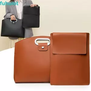 Túi Tote tài liệu văn phòng FUHUIOT, Túi đựng máy tính xách tay màu trơn, Túi xách dung tích lớn thời trang Túi đựng hồ sơ PU Du lịch