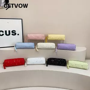 Bút chì GETVOW, Túi đựng bút in hình Star Dot dung tích lớn, Túi đựng văn phòng phẩm bằng vải di động Quà tặng