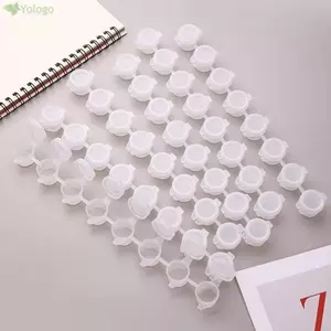YOLOGO 5Strips 2 / 3 / 5ml Hộp sắc tố khớp rỗng, 2ml / 3ml / 5ml Có nắp Cốc sơn rỗng, Hộp đựng trong suốt có thể đổ lại để vẽ tranh nghệ thuật