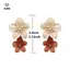 Bông tai Dangle hai màu nâu dành cho nữ Trang sức thời trang Hàn Quốc Tiệc cưới Cô gái Phụ kiện trang sức thanh lịch [Mina]