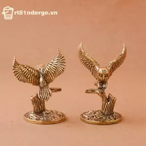 GE Cổ Đồng Thau Cú Thu Nhỏ Các Bức Tượng Nhỏ Retro Đồng Động Vật Trà Thú Cưng Để Bàn Trang Trí Trang Trí Thủ Công Động Vật Các Bức Tượng Nhỏ VN