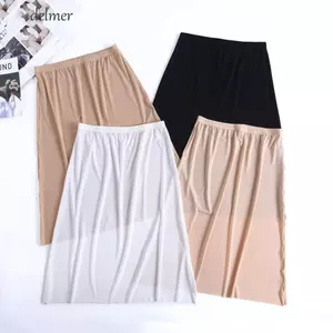 DELMER Nữ Dài Petticoat Bên Trong Lấy Váy Bên Trong Váy Petticoat Đế Của Petticoat Không Dấu Vết Co Giãn Cao Cấp Mùa Hè Cotton Chống Thâm Nhập Băng Lụa Underskirt