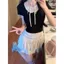 ÁO THUN CROPTOP PHỐI VIỀN REN CỘT NƠ CÔNG CHÚA XINH ĐẸP LU77499 - - Hieuvy Botique