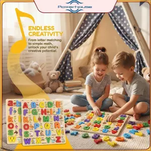 POWER Montessori Câu đố bằng gỗ Số chữ cái Phân loại toán học Bộ giáo dục STEM dành cho trẻ mới biết đi tại nhà.