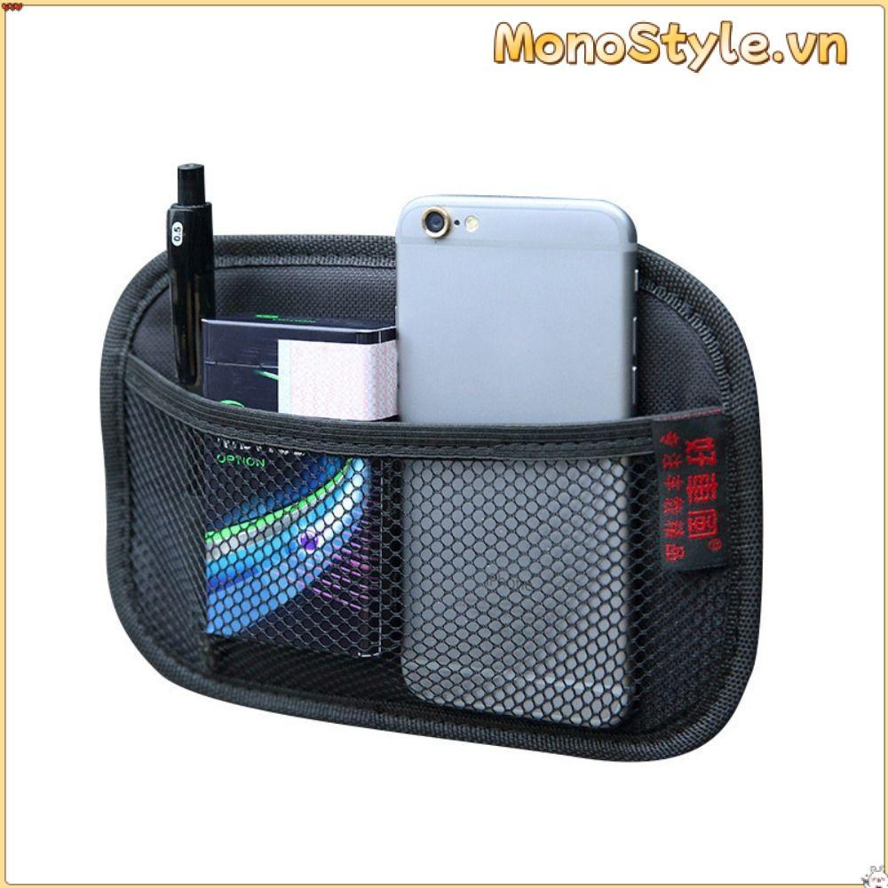 Túi đựng đồ MONOSTYLE, Hộp đựng xe bằng vải đen, Túi đựng điện thoại di động đa năng đa năng cho ô tô
