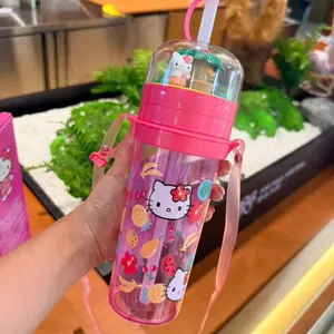 Spike Price Kitty Chủ Đề Búp Bê Xoay Cốc Nước Cảnh Ống Hút Cô Gái Giá Trị Cao Di Động Dễ Thương Quà Tặng Dung Tích Lớn