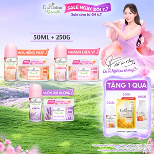Bộ đôi Tẩy tế bào chết 250g & Lăn khử mùi tinh chất Serum Làm Sáng Da và Che Mờ Thâm sau 5 ngày Enchanteur 50ml