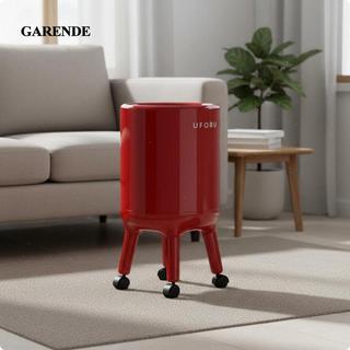 Garande Polypropylene Kín Thùng Rác Chân Kem Dung Tích Lớn Màu Trắng Có Bánh Xe