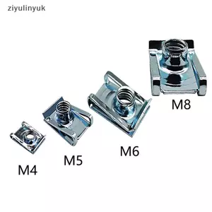 Ziyulinyuk 10 chiếc M4 / M5 / M6 / M8 Thép lò xo ô tô Loại chữ U Kẹp có ren 8mm 5mm 6mm 4mm Hạt sậy cho xe máy ô tô Xe tay ga ATV Xe máy VN