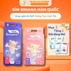 Bỉm Tã BIMANA Hàn Quốc FULL SIZE Công nghệ Thấm hút Mới Khóa Ẩm Gấp 3 Lần Cho bé