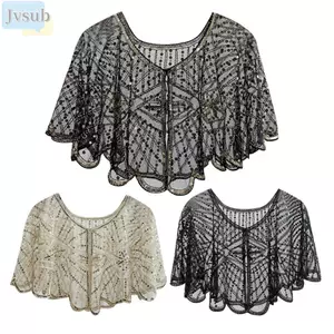 JVSUB Mũi Ngắn Thời Trang Thanh Lịch Vintage Đính Hạt Trang Trí
