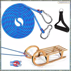 Dây trượt tuyết với Carabiner, Dây trượt tuyết dày Đường kính 10 mm, 4 m Chì trượt có tay cầm, cho xe trượt tuyết, Dây kéo trượt tuyết